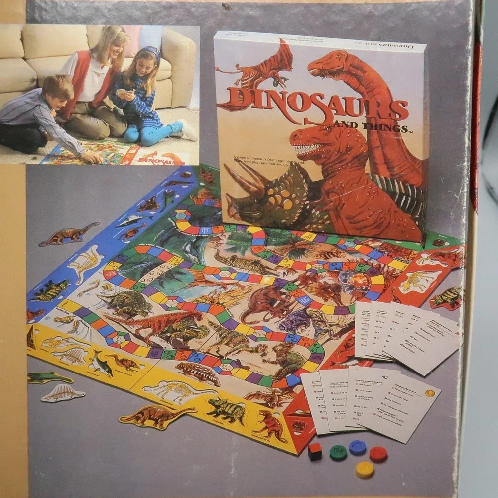 Vintage Dinosaurs and Things Puzzle Board Game Vintage Unpunched Aristoplay